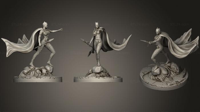 Статуэтки герои, монстры и демоны (Женщина-Черная Пантера, STKM_0685) 3D модель для ЧПУ станка